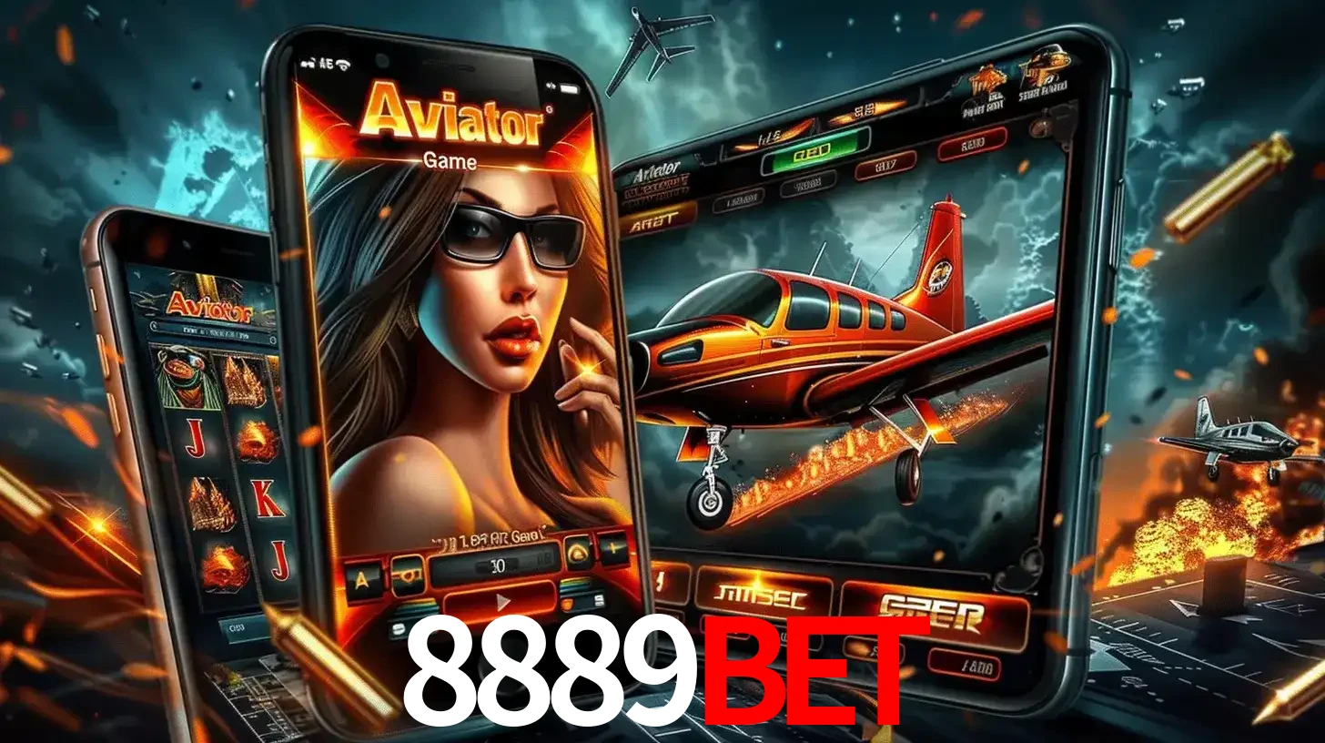 O popular jogo de apostas Aviator exibido em vários celulares e tablets, mostrando a interface emocionante e a ação de voo disponíveis para jogar agora no 8889bet.